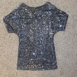 Silver sequin party dress